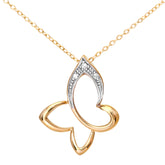 Diamond Pave Butterfly Pendant in UK Hallmarked 9ct Yellow Gold